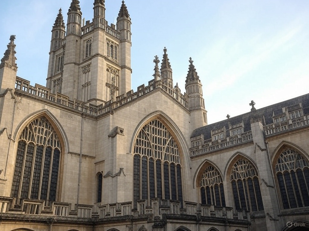 Bath Abbey is a stunning Gothic church in Bath, England, known for its fan vaulting and historic significance.