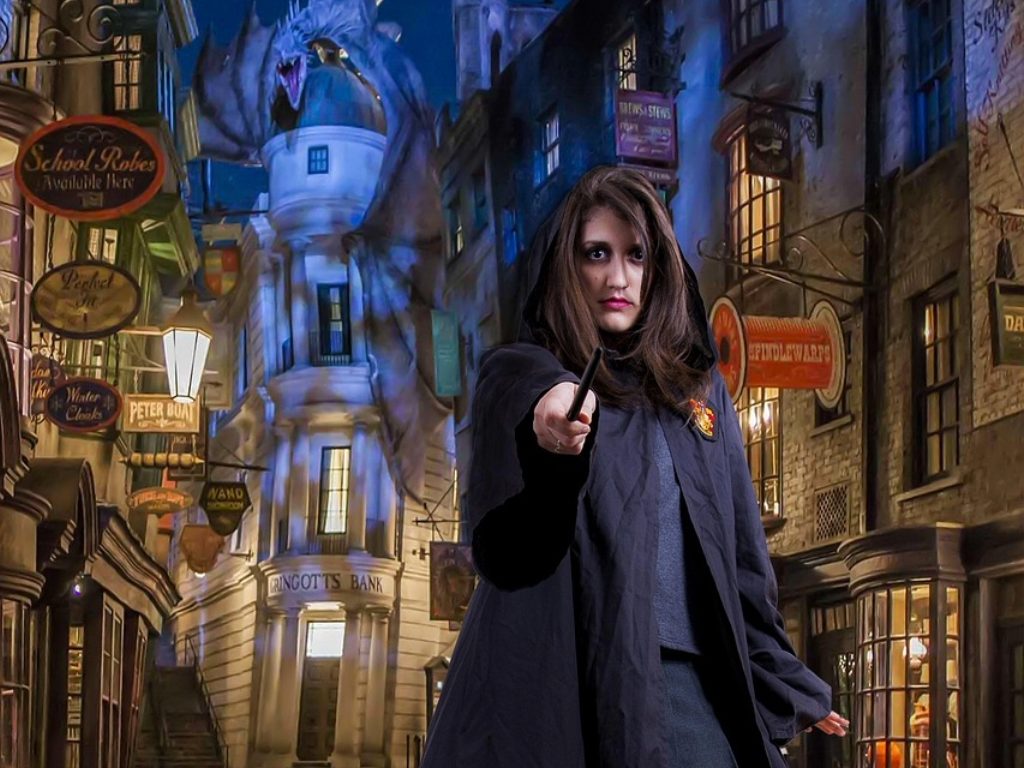 Casting spells in Diagon Alley - pure magic!